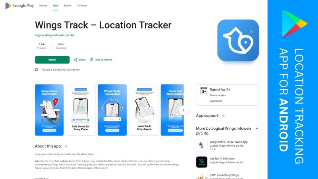 Wings track- Family location tracking app for Android